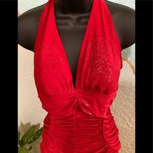 Sexy red and silver dress